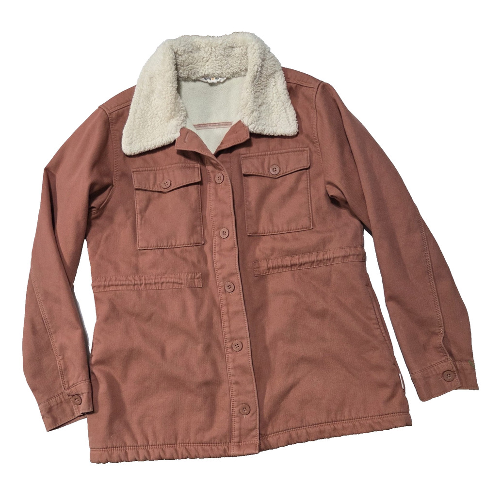 Hang Ten Utility Jacket Copper Women's Medium Fleece Collar Excellent Condition